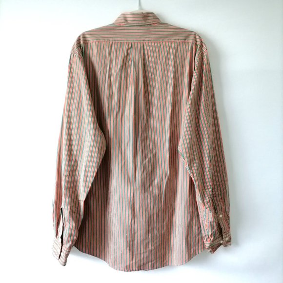 Ralph Lauren Mens Pink Collared High Low Striped Button Down Shirt Size L - Picture 4 of 7